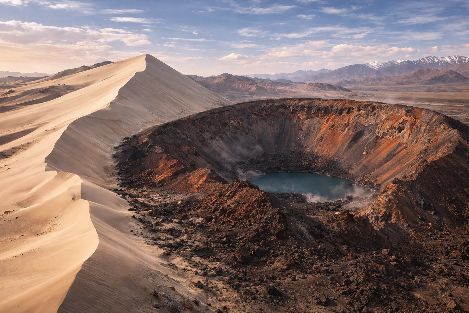 白沙山與木吉火山口高原地貌實拍照片,沙丘與火山岩並存景觀.webp