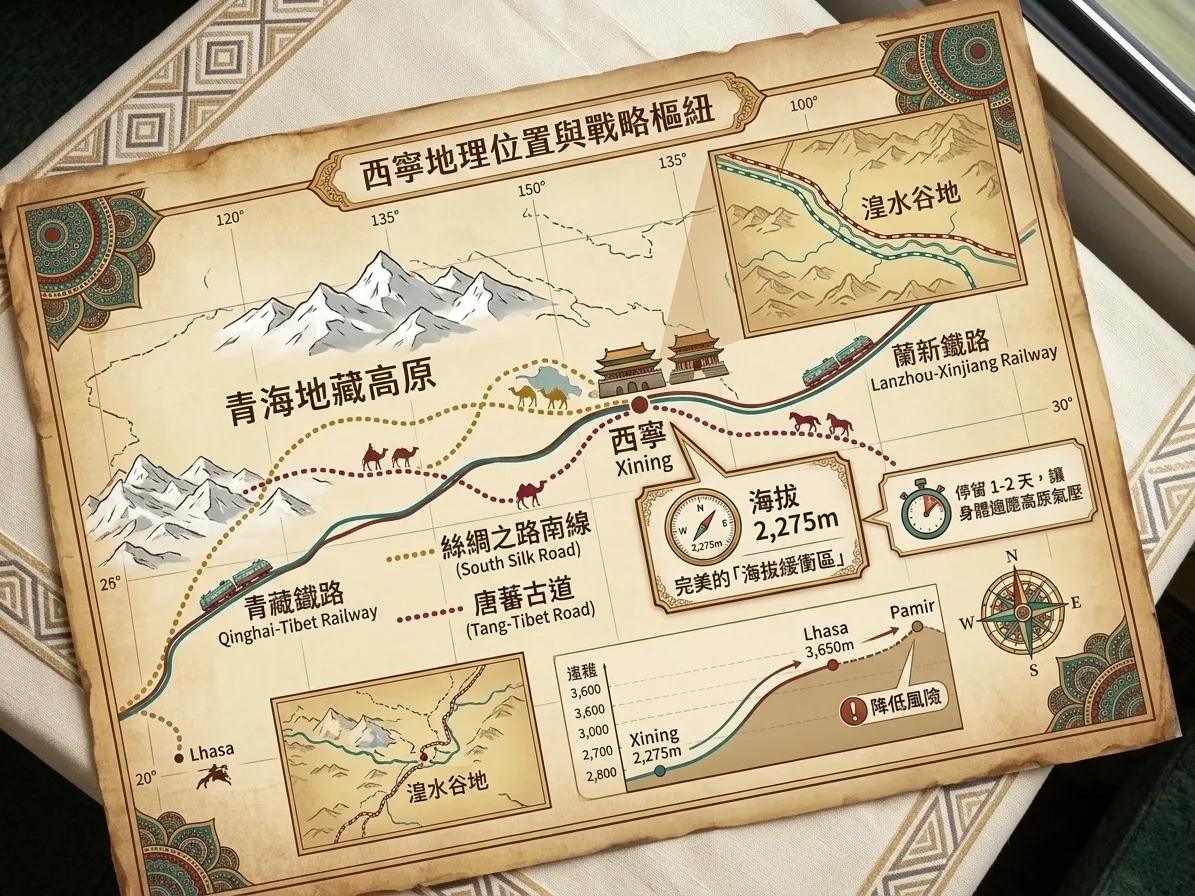 西寧地理位置與2275米海拔緩衝區示意地圖.webp