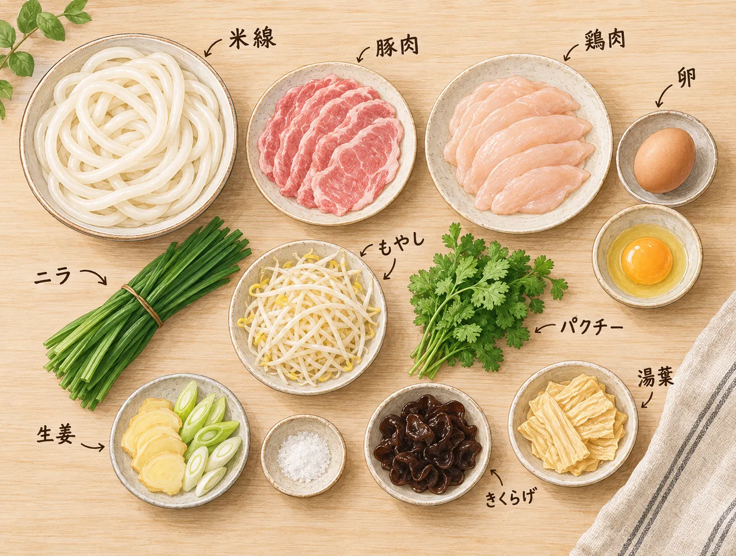 過橋米線の材料