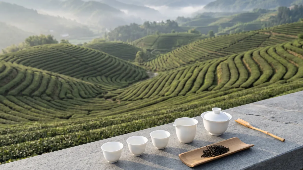 在雲南茶山上享受寧靜的茶時間